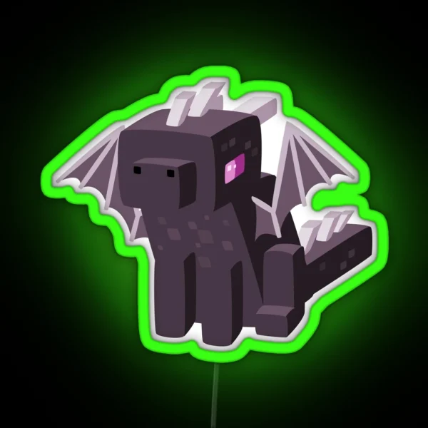 Minecraft Baby Ender Dragon RGB Neon Sign