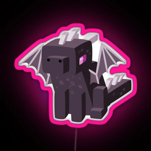 Minecraft Baby Ender Dragon RGB Neon Sign