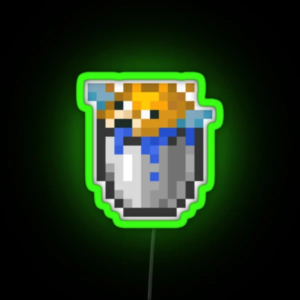 Minecraft Bucket Of Pufferfish RGB Neon Sign