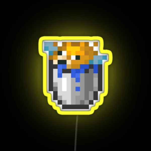 Minecraft Bucket Of Pufferfish RGB Neon Sign