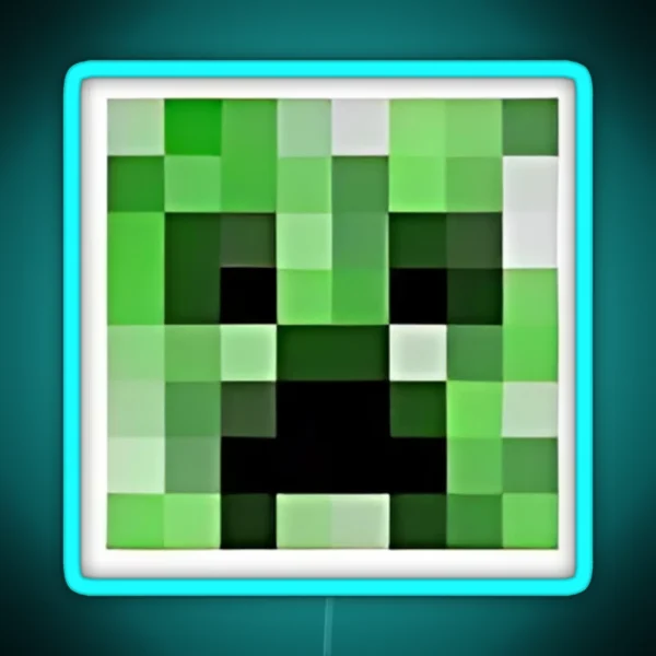 Minecraft Creeper Head RGB Neon Sign