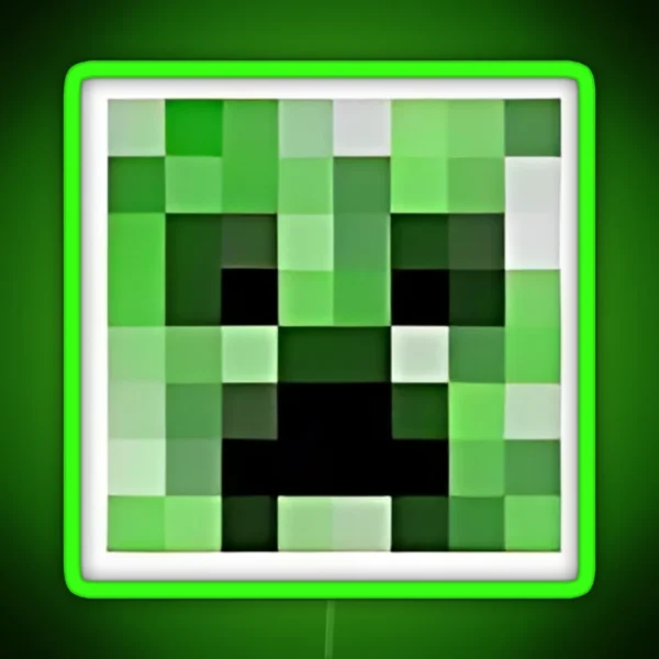 Minecraft Creeper Head RGB Neon Sign
