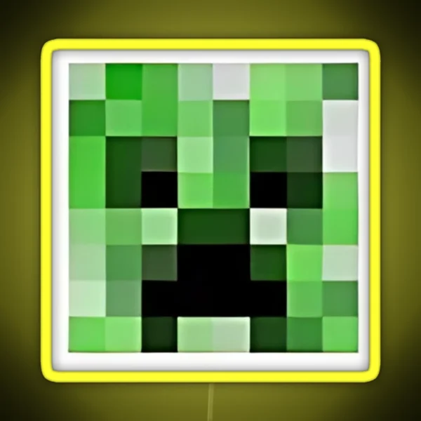 Minecraft Creeper Head RGB Neon Sign