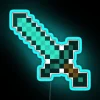 minecraft diamond sword rgb neon sign blue