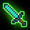 Minecraft Diamond Sword RGB Neon Sign Green