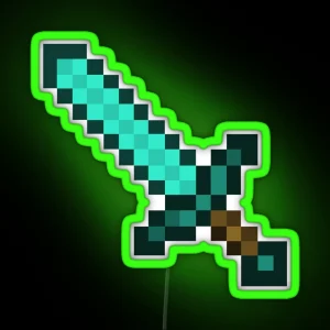 Minecraft Diamond Sword RGB Neon Sign