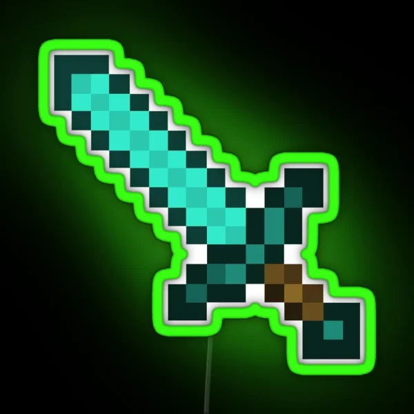 Minecraft Diamond Sword RGB Neon Sign