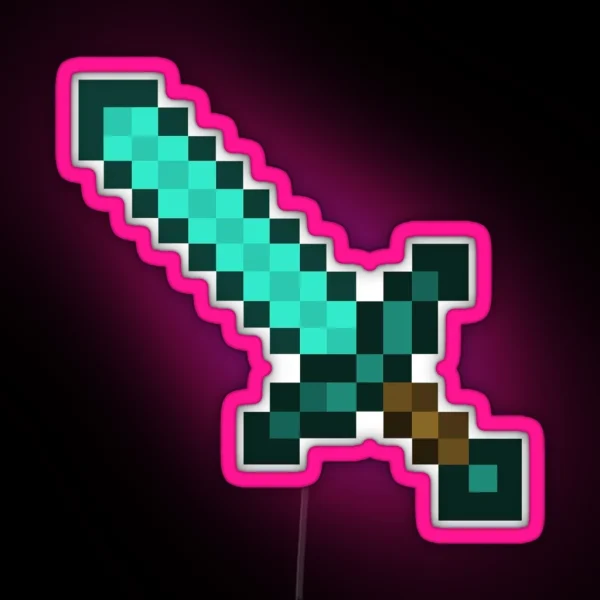 Minecraft Diamond Sword RGB Neon Sign