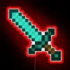 Minecraft Diamond Sword RGB Neon Sign Red Glow