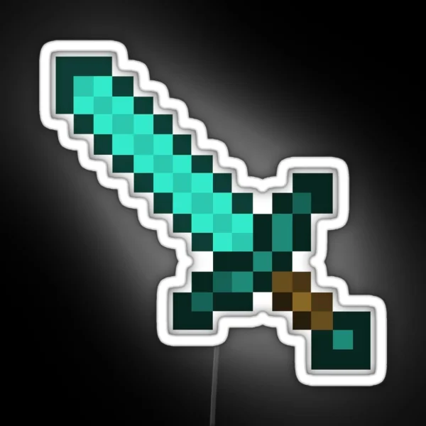 Minecraft Diamond Sword RGB Neon Sign