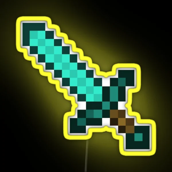 Minecraft Diamond Sword RGB Neon Sign