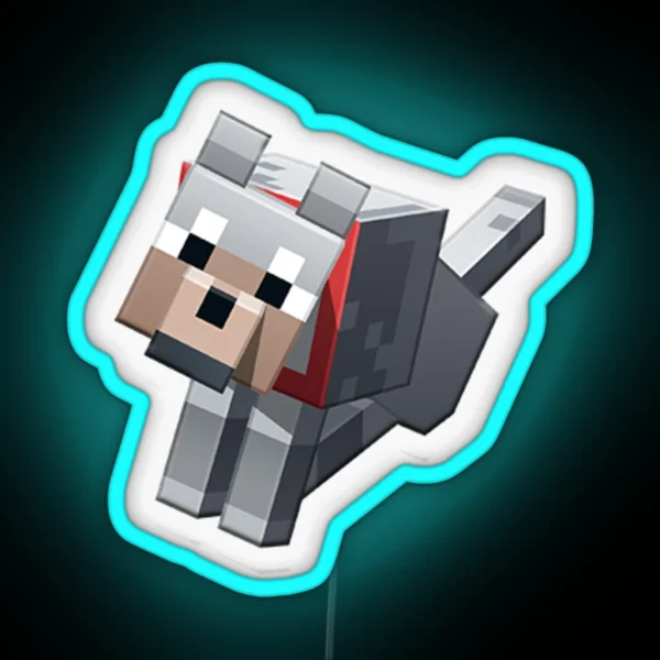 Minecraft Pet Dog RGB Neon Sign