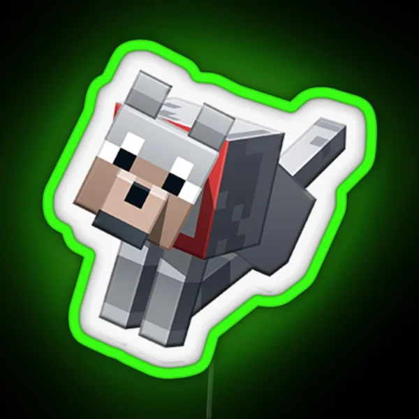 Minecraft Pet Dog RGB Neon Sign