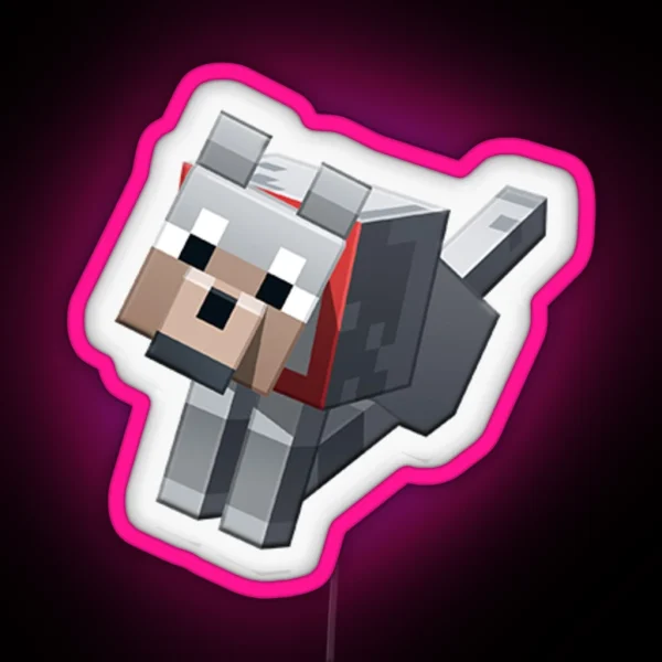 Minecraft Pet Dog RGB Neon Sign