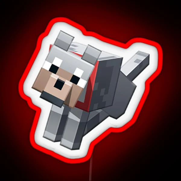 Minecraft Pet Dog RGB Neon Sign