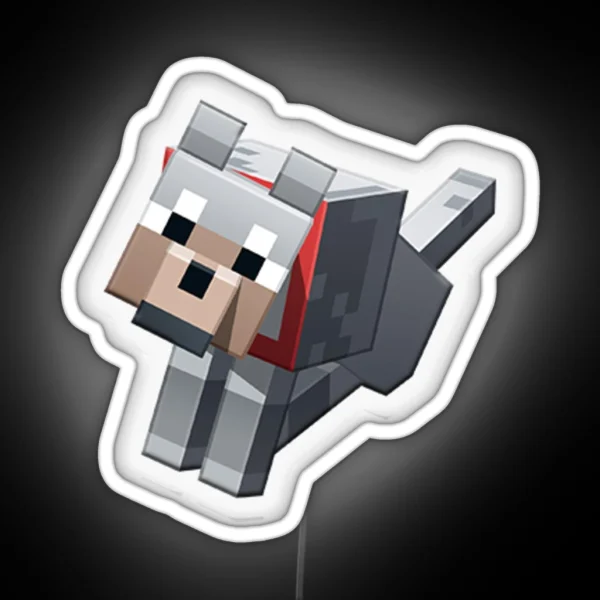 Minecraft Pet Dog RGB Neon Sign