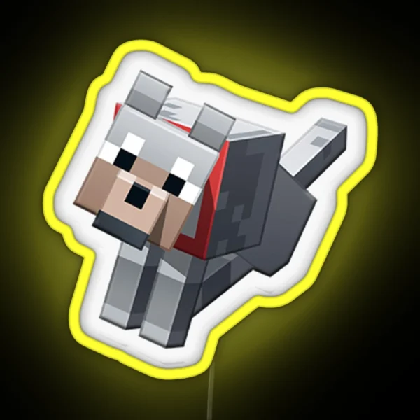 Minecraft Pet Dog RGB Neon Sign