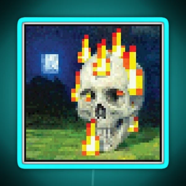 Minecraft Skull Painting Led RGB Neon Sign