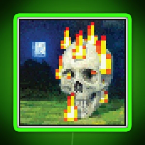 Minecraft Skull Painting Led RGB Neon Sign