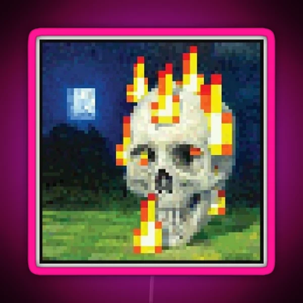 Minecraft Skull Painting Led RGB Neon Sign