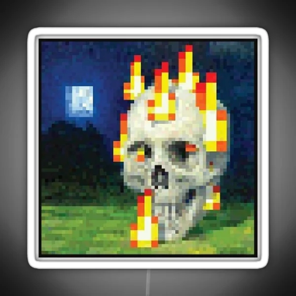 Minecraft Skull Painting Led RGB Neon Sign
