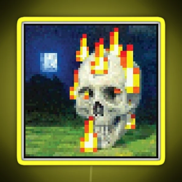 Minecraft Skull Painting Led RGB Neon Sign