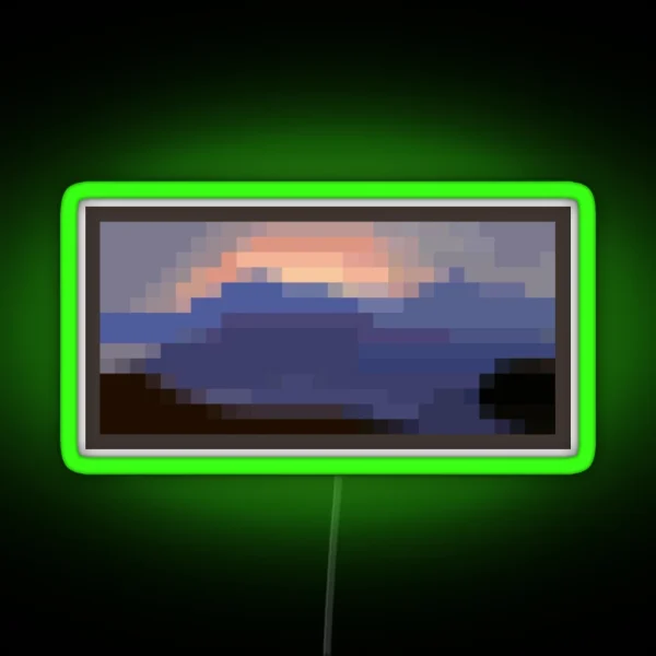 Minecraft Sunset Painting RGB Neon Sign