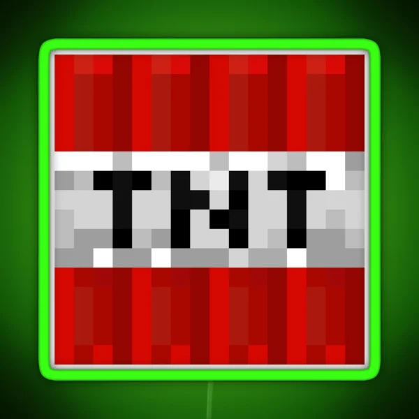 Minecraft Tnt Block RGB Neon Sign