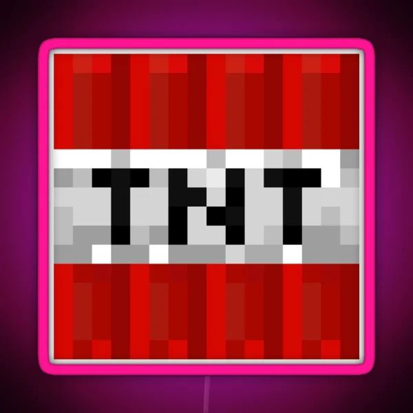 Minecraft Tnt Block RGB Neon Sign