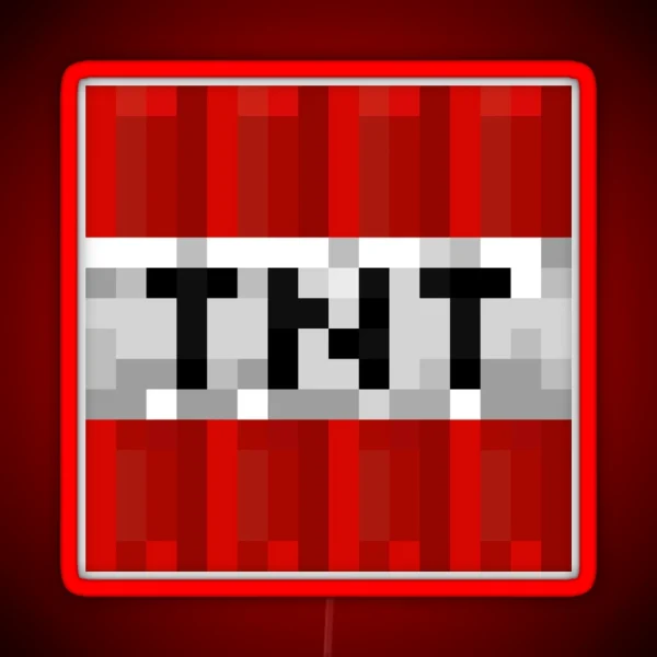 Minecraft Tnt Block RGB Neon Sign
