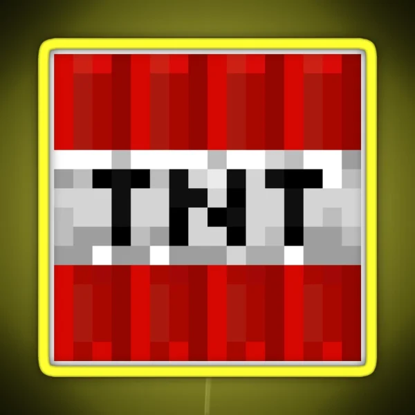Minecraft Tnt Block RGB Neon Sign