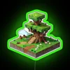 Minecraft Tree House with RGB Neon Sign - Green