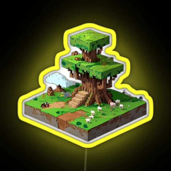 Minecraft Tree House RGB Neon Sign