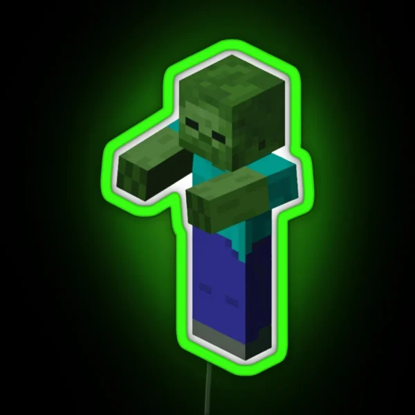 Minecraft Zombie RGB Neon Sign