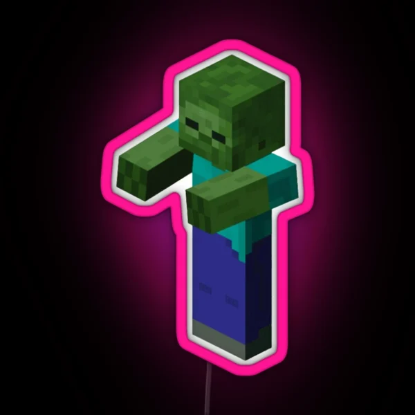 Minecraft Zombie RGB Neon Sign