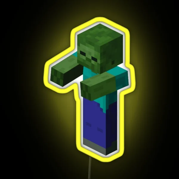 Minecraft Zombie RGB Neon Sign