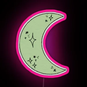 Mini Sage Starry Moon RGB Neon Sign
