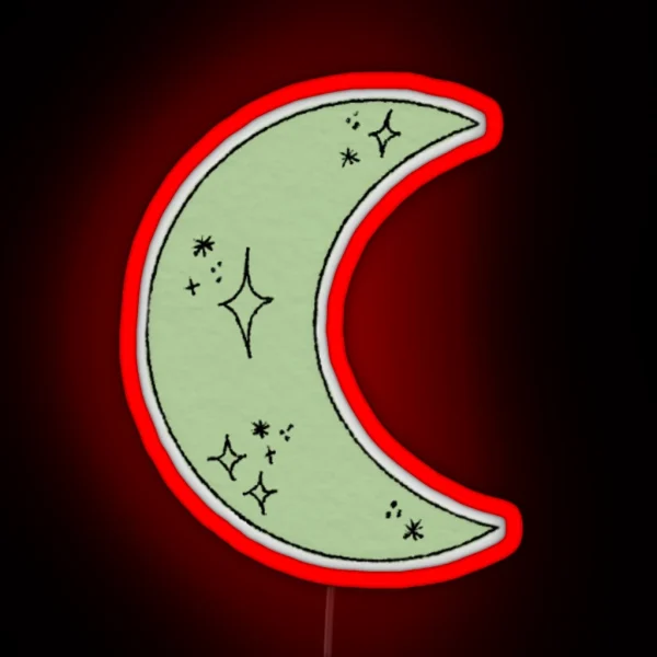Mini Sage Starry Moon RGB Neon Sign
