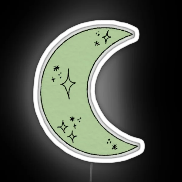 Mini Sage Starry Moon RGB Neon Sign