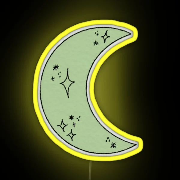 Mini Sage Starry Moon RGB Neon Sign
