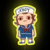 Mini Steve Aho Neon Sign with RGB Yellow Lighting.