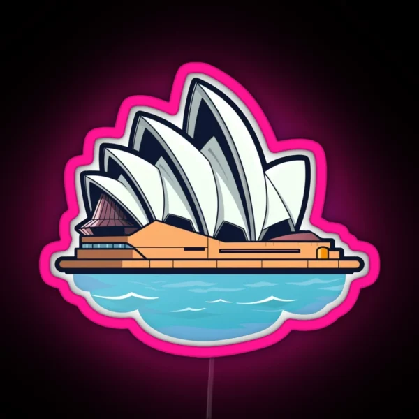 Mini Sydney Opera House 2 RGB Neon Sign