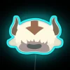 minimalist appa head avatar the last airbender rgb neon sign blue