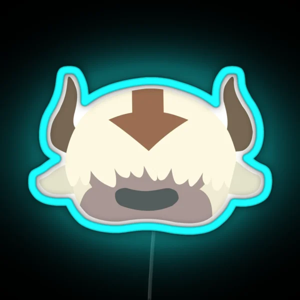 Minimalist Appa Head Avatar The Last Airbender RGB Neon Sign