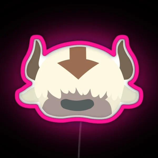 Minimalist Appa Head Avatar The Last Airbender RGB Neon Sign