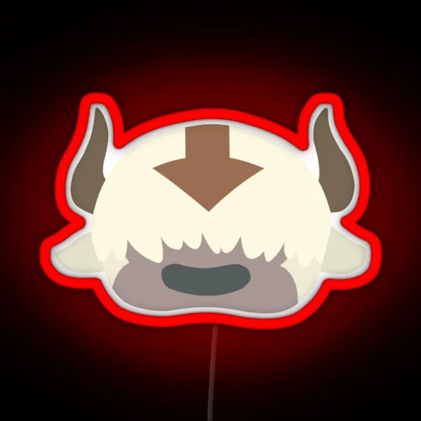 Minimalist Appa Head Avatar The Last Airbender RGB Neon Sign