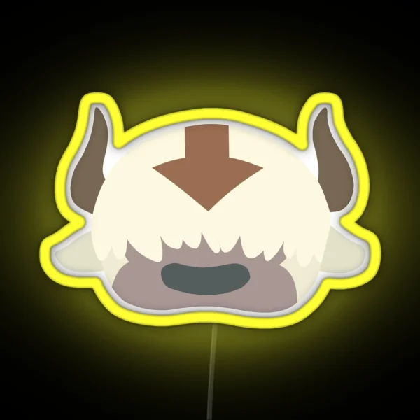 Minimalist Appa Head Avatar The Last Airbender RGB Neon Sign