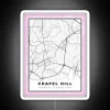 Minimalist Chapel Hill Map with RGB Neon Sign Design