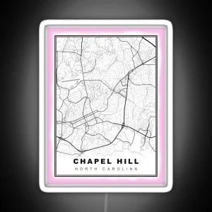 Minimalist Chapel Hill Map RGB Neon Sign