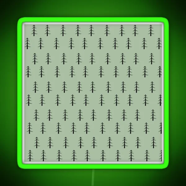 Minimalist Fir Trees Pattern RGB Neon Sign